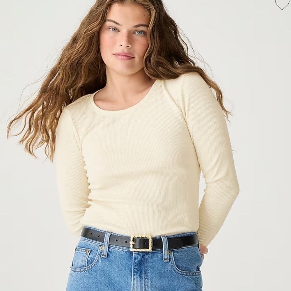 J crew Long-sleeve T-shirt in vintage rib ivory